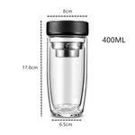 400ml Tea Infuser Double Glass Water Bottle