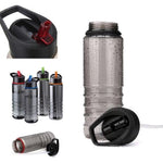 800ML Ribbed Cycling Water Bottle with Straw