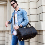 Otto Vintage-style Leather Weekender Duffel Bag by Wolph